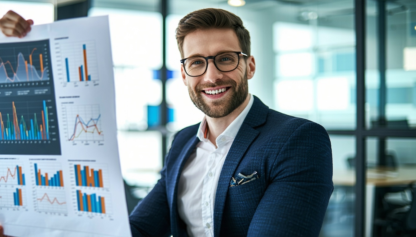 Confident professional reviewing a successful test outcome